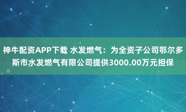 神牛配资APP下载 水发燃气:为全资子公司鄂尔多斯市水发燃气有限公司提供3000.00万元担保